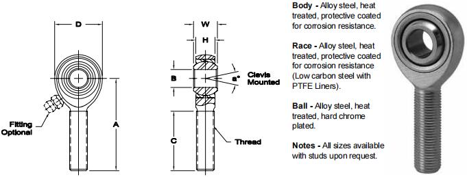 AURORAAM-6關(guān)節(jié)軸承圖紙