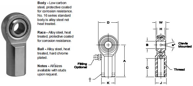 AURORAKG-16-2關(guān)節(jié)軸承圖紙