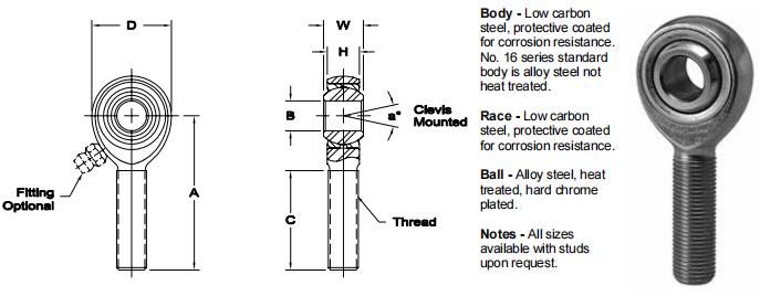 AURORAMB-16關(guān)節(jié)軸承圖紙
