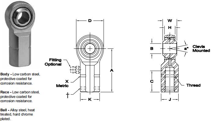 AURORAMW-M30關(guān)節(jié)軸承圖紙