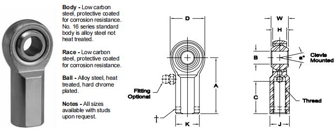 AURORAMG-7關節(jié)軸承圖紙
