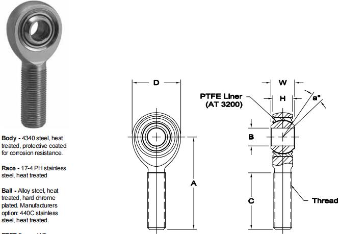 AURORAPRXB-7T關(guān)節(jié)軸承圖紙