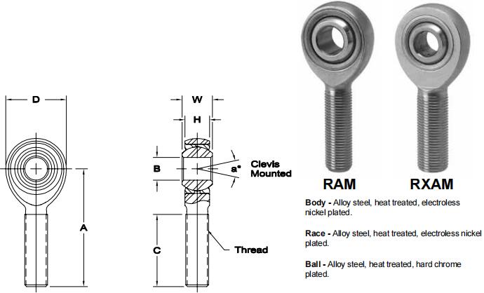AURORARXAM-5關(guān)節(jié)軸承圖紙
