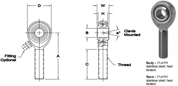 AURORASB-16E關(guān)節(jié)軸承圖紙