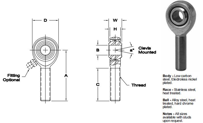 AURORASM-10關(guān)節(jié)軸承圖紙