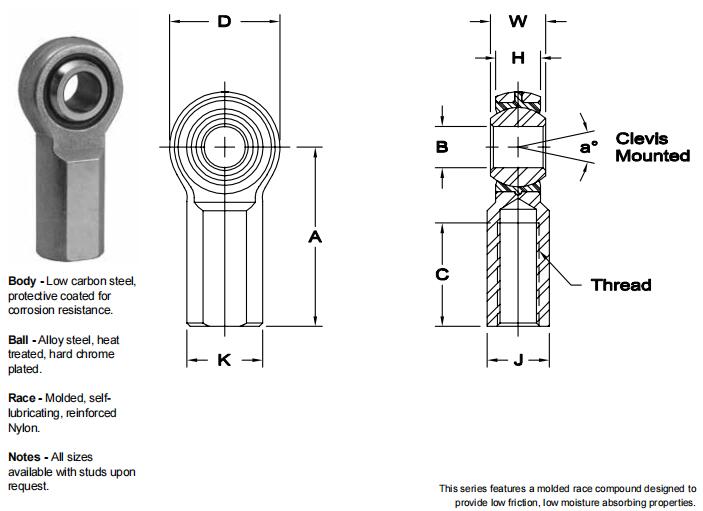 AURORASPG-12關(guān)節(jié)軸承圖紙