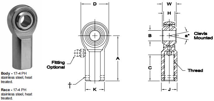 AURORASG-12E關(guān)節(jié)軸承圖紙