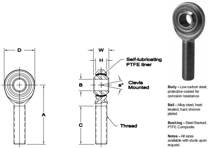 AURORAVCB-10關節(jié)軸承圖紙